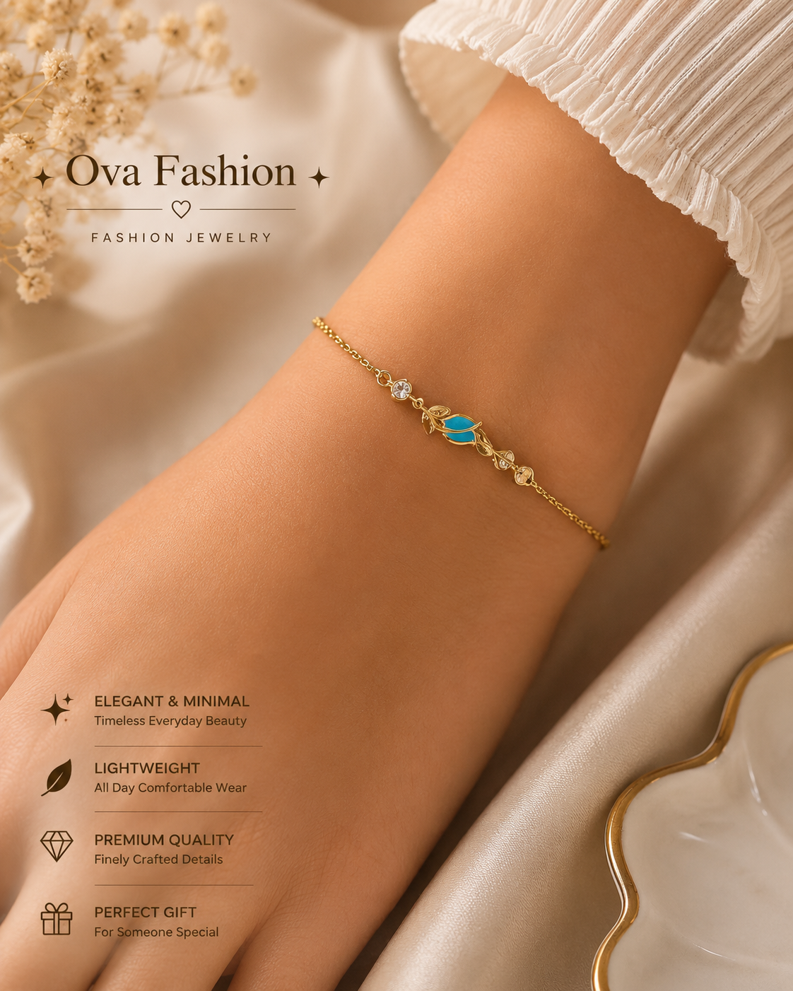 Blue Charm Minimal Bracelet