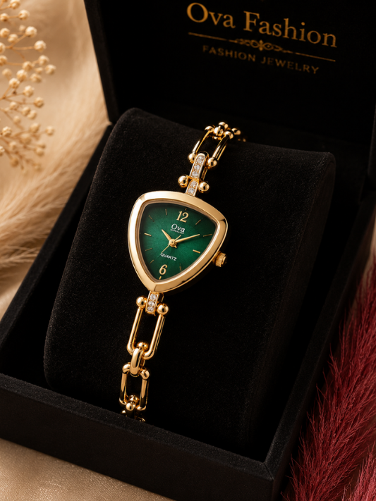 Emerald Luxe Chain Watch