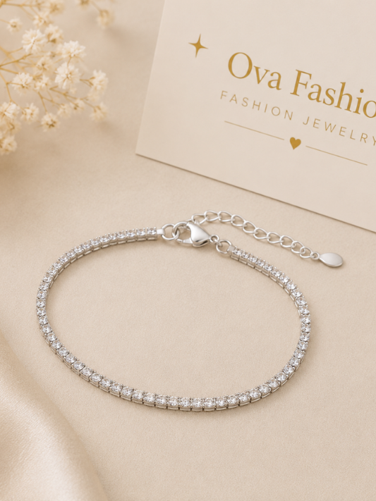 Crystal Line Tennis Bracelet
