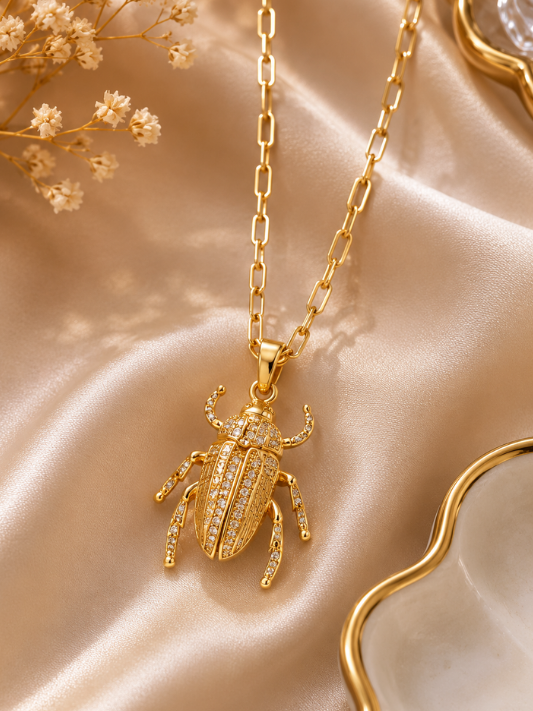 Balance Beetle Amulet Necklace