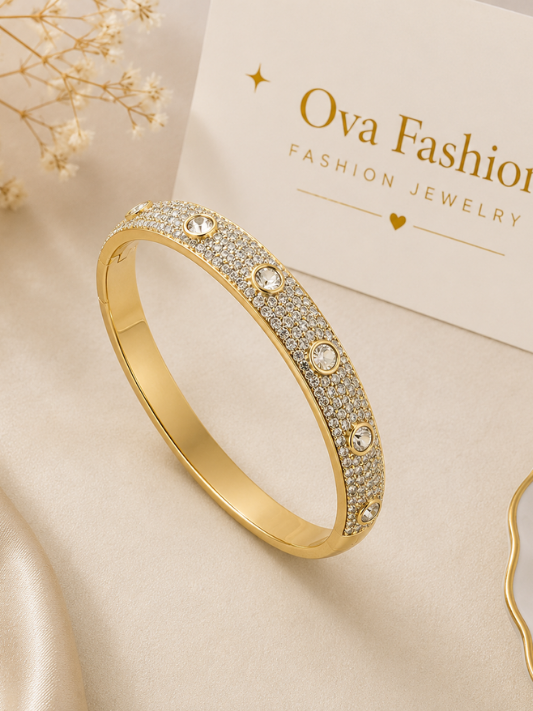 Crystal Luxe Gold Bangle