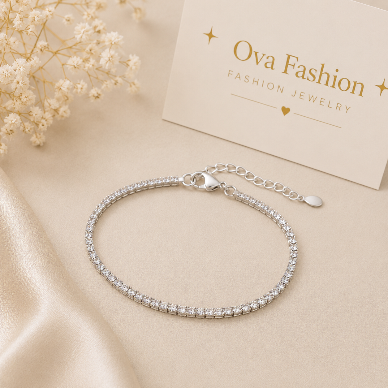 Crystal Line Tennis Bracelet