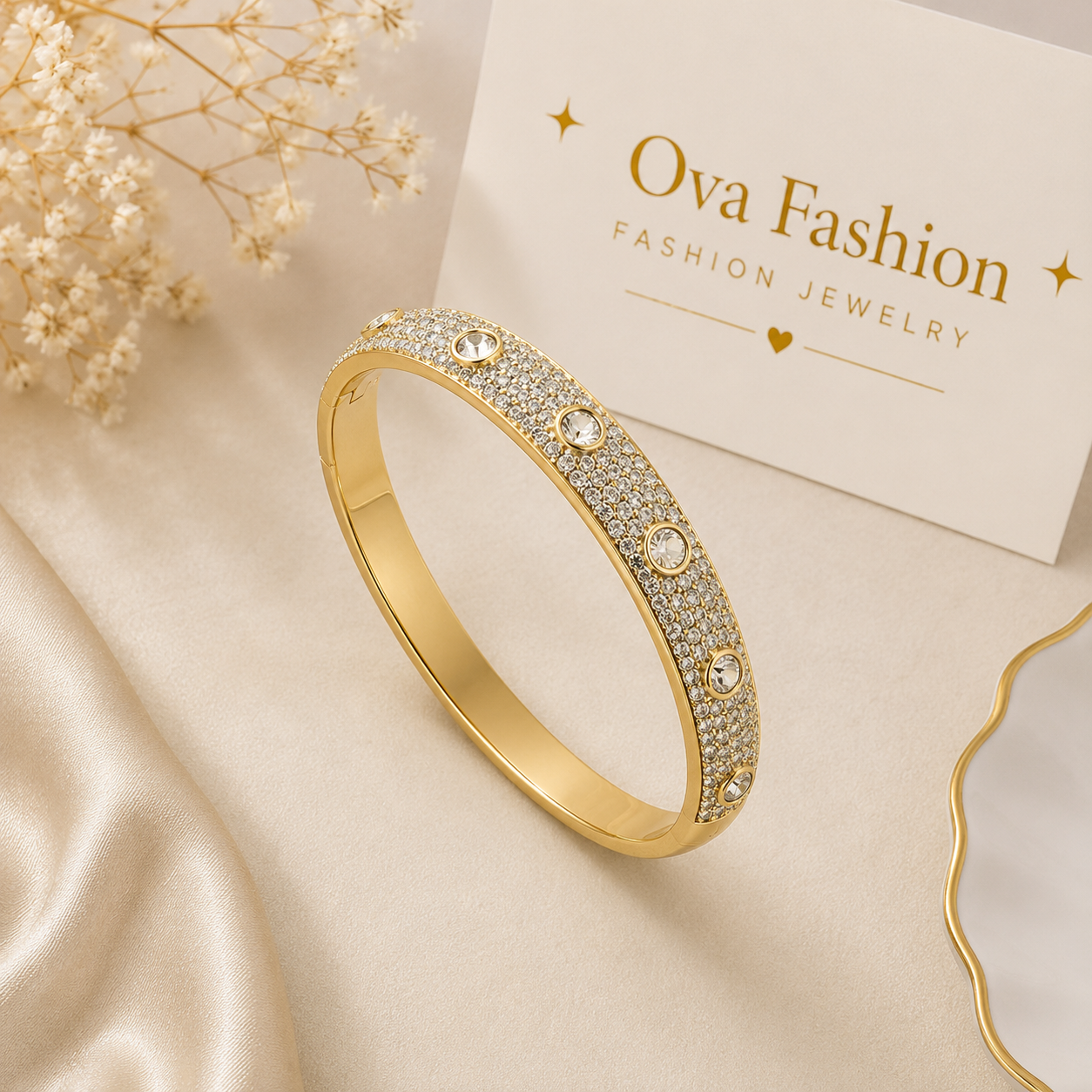 Crystal Luxe Gold Bangle