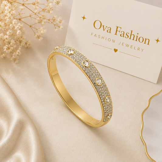 Crystal Luxe Gold Bangle