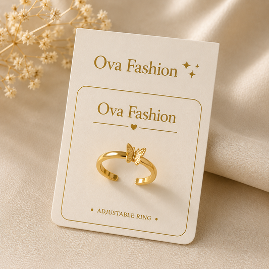Golden Butterfly Adjustable Ring