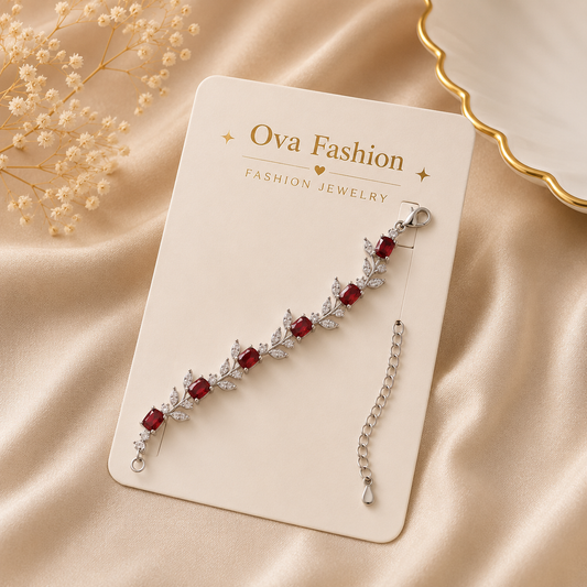 Ruby Vine Crystal Bracelet